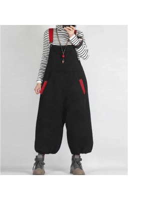 Womens Loose Plain Sling Jumpsuits Playsuits Ladies Casual Long Pants Trousers