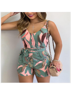 Womens Flower Sling Jumpsuit Jumpsuit Strappy Trousers Overalls Casual Romper UK