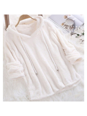 Ladies Snuggle Fleece Bed Jacket Novelty Lounge Tops Hoodie Jumper Nightwear HOT