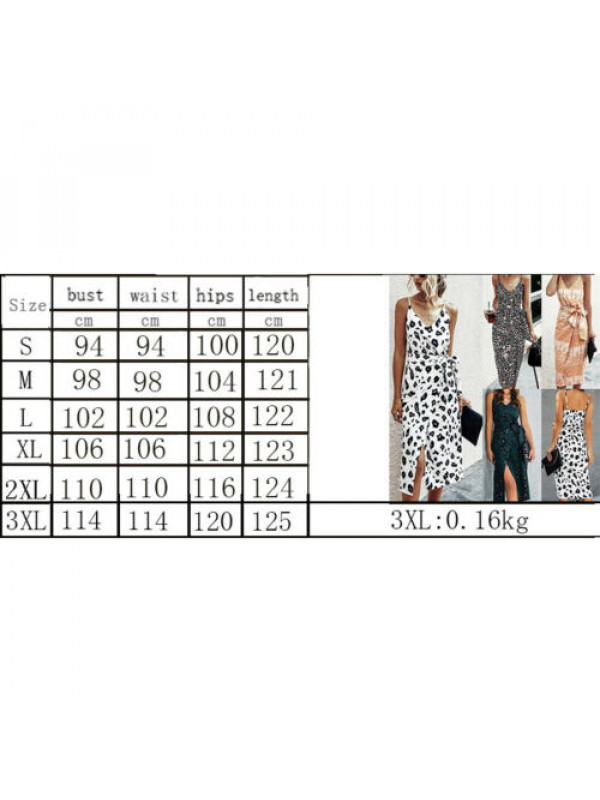 Womens Leopard Bandage Sling Dress Ladies Summer Beach Holiday Midi Sundress