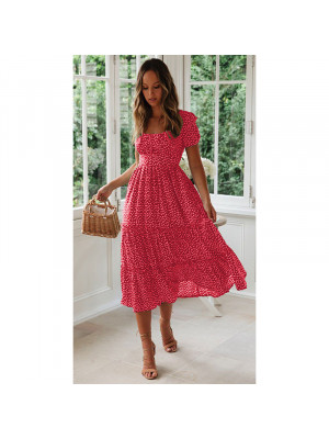 Women Ladies Summer Boho Long Maxi Midi Floral Dress chiffon ruffle Sundress