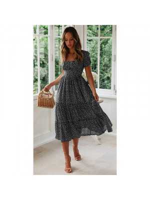 Women Ladies Summer Boho Long Maxi Midi Floral Dress chiffon ruffle Sundress