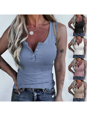 Womens Sleeveless Vest T Shirt Blouse Ladies Sexy V Neck Slim Casual Tank Tops