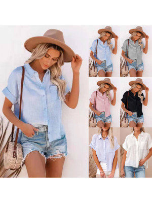 Womens Plain Blouse Tops Ladies Baggy Short Sleeve Casual T-Shirt Plus Size