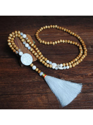 Womens Boho Wooden Bead Retro Long Chain Necklace Sweater Tassel Pendant Jewelry