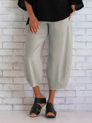 Women Elastic Waist Baggy Harem Trousers Ladies Casual Pocket Pants Plus Size UK