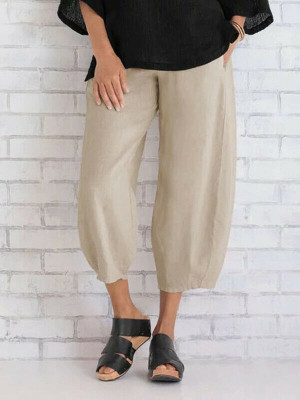 Women Elastic Waist Baggy Harem Trousers Ladies Casual Pocket Pants Plus Size UK