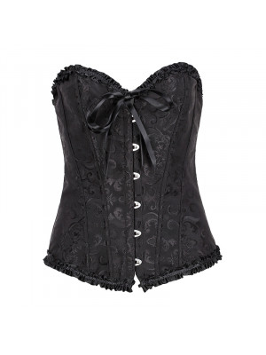 Women Sexy Lace Bustier Basque Corset Lingerie Burlesque Top Costume Fancy Dress