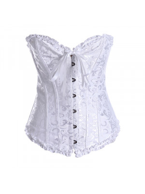 Women Sexy Lace Bustier Basque Corset Lingerie Burlesque Top Costume Fancy Dress