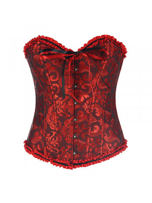 Women Sexy Lace Bustier Basque Corset Lingerie Burlesque Top Costume Fancy Dress