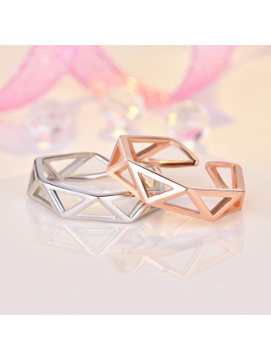 Elegant Women Jewellery Adjustable Opening Geometry Ring Lover Gift