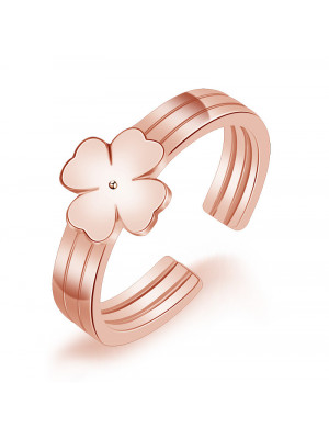 Elegant Women Jewellery Adjustable Opening Four Leaf Clover Ring Lover Gift