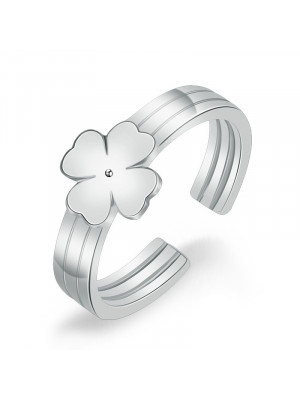 Elegant Women Jewellery Adjustable Opening Four Leaf Clover Ring Lover Gift