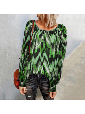 Women Autumn Long Sleeve Blouse Casual T Shirt Ladies Printed Loose Tee Tops UK