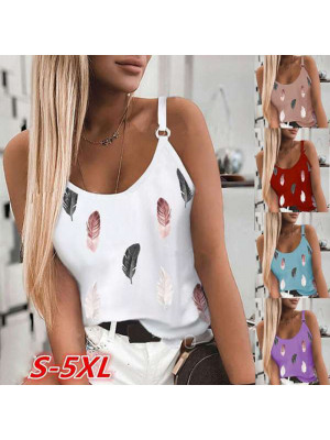 Plus Size Women Summer Beach Boho Tank Tops Blouse Holiday Ladies Casual Vest