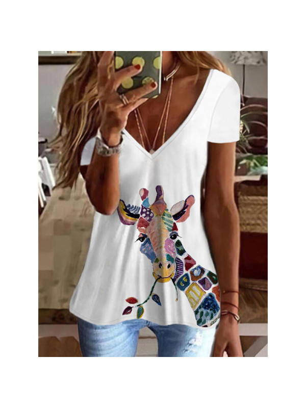 Womens V Neck Floral Tank Tops Ladies Summer Boho Casual Vest T Shirt Blouse UK