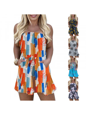 Womens Holiday Off Shoulder Jumpsuit Mini Playsuit Summer Beach Dress Size 6-16