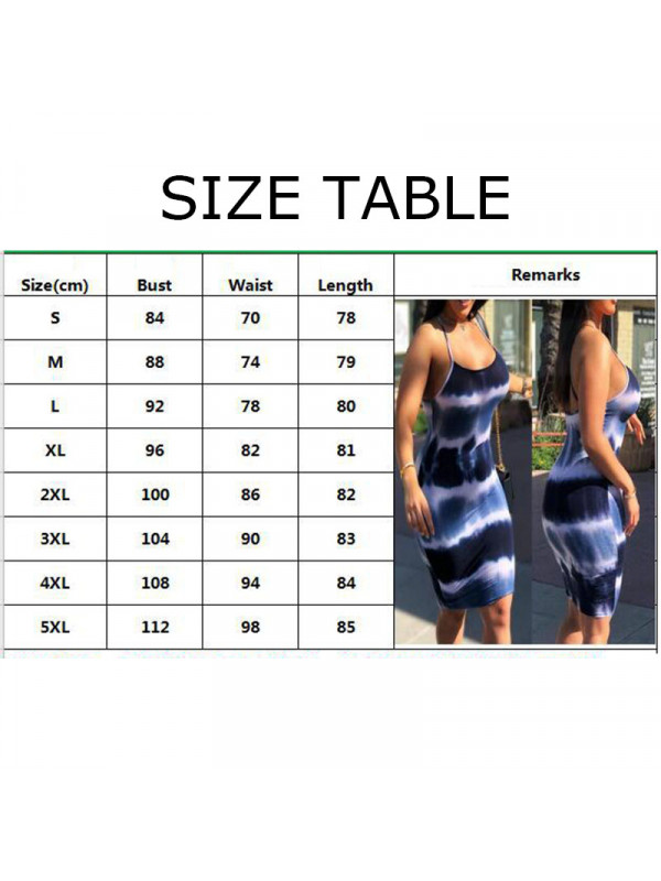 Women Tie Dye Sexy Dress Ladies Strappy Floral Slimming Casual Sundress 6-20