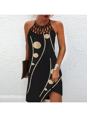 Women Halter Neck Strappy Midi Dress Ladies Summer Holiday Beach Casual Sundress