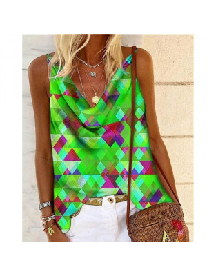 Ladies Sleeveless Sexy Boho Tank Tops Cami Women U Neck Baggy Casual Vest Tee