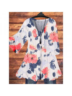 Women Boho Half Sleeve T-Shirt Ladies Blouse Print Shirt Casual Floral Tunic Tops