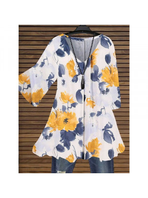 Women Boho Half Sleeve T-Shirt Ladies Blouse Print Shirt Casual Floral Tunic Tops