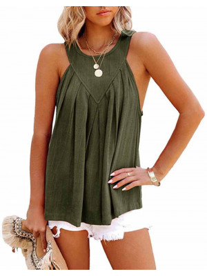 Ladies Solid Casual Baggy Tank Tops Women Sexy Boho V Neck Vest Pullover Cami