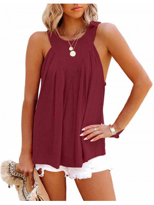 Ladies Solid Casual Baggy Tank Tops Women Sexy Boho V Neck Vest Pullover Cami