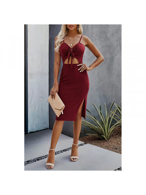 Womens Strappy Bodycon Dress Sleeveless Plain Cami Vest Cocktail Party Sundress